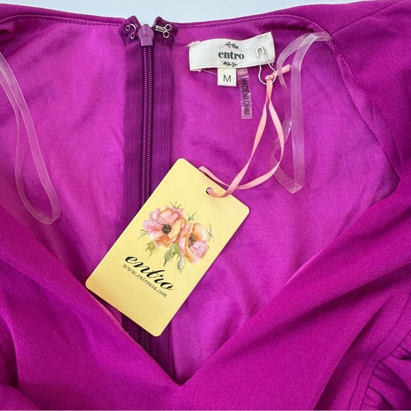 Entro Magenta Ruffle Sleeve Jumpsuit - Picture 4 of 12